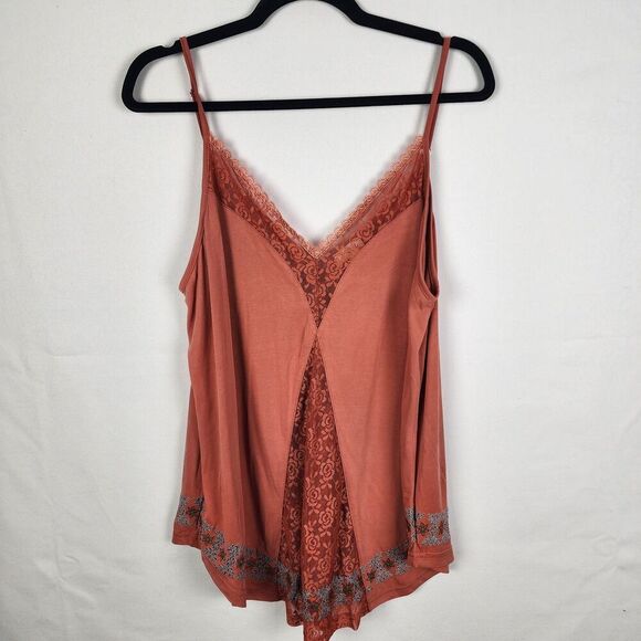 NWT POL Pink Lace Embroidered Camisole Oversized Size Medium Boho Cottage Hippie - Picture 1 of 6